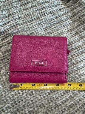Tumi Fuchsia Leather Compact Wallet